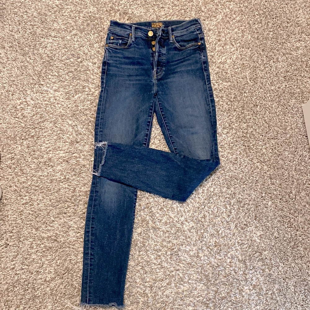 Mother Denim The Stunner Ankle Fray Skinny Jeans Size 25